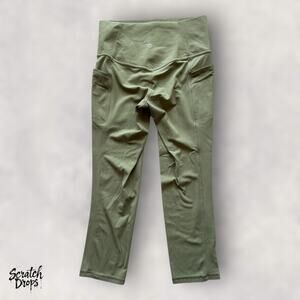 Athleta Womens Olive Green Leggings Small T Waist 25 Inseam 22 Rise 9 Stretch